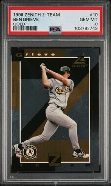 1998 Zenith Z-Team Gold #10 Ben Grieve RC PSA 10 GemMint Oakland Athletics Pop 1